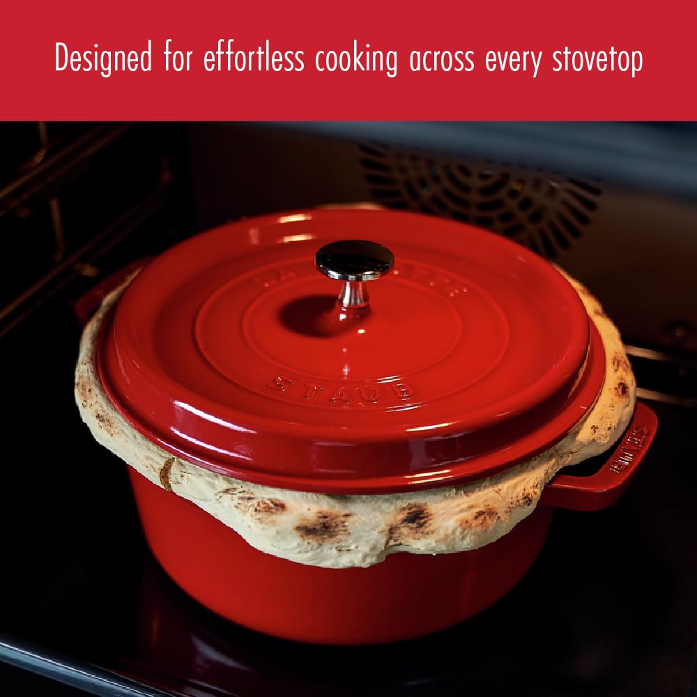 STAUB La Cocotte 3.7L Enamel-Coated Round Cast Iron Cocotte with